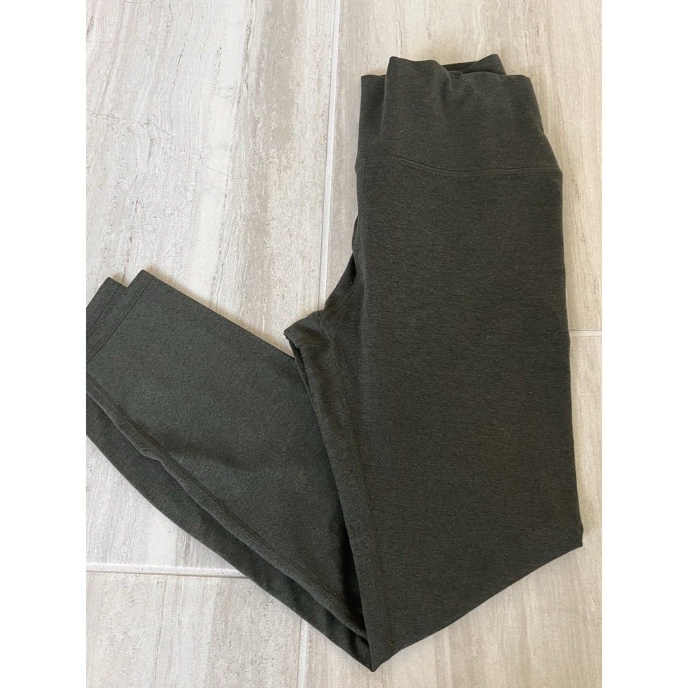 Vuori Women's Clean Elevation Yoga Pants Dark Olive Heather Camo Athleisure M